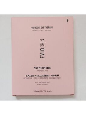 EVIO SKIN Pink Perspective De-Puff Hydrogel Eye Therapy With Hyaluronic Acid NEW